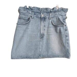 Agolde Women's Sz 14 Jean Mini Skirt Organic Cotton High Rise. Made In USA